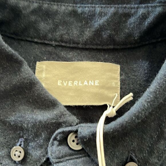 NWT Everlane Men’s The Brushed Flannel Shirt in Navy Size S - Picture 5 of 9